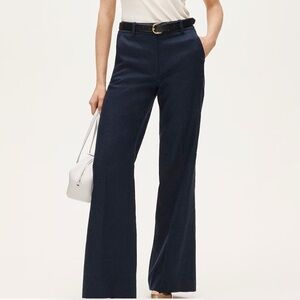 J. Crew Navy Linen Blend Carolina Pants